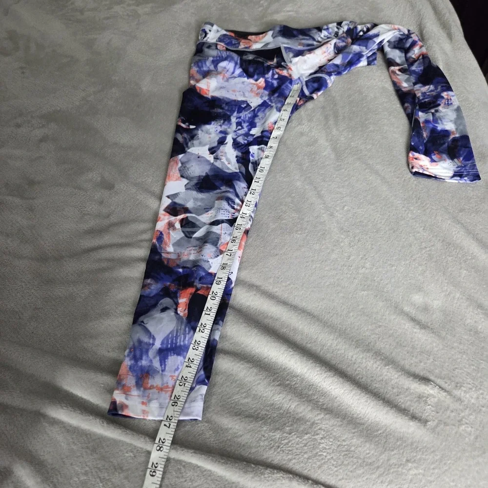 Adidas Leggings Womens Medium Floral Climalite Ankle Stretch Yoga Athletic